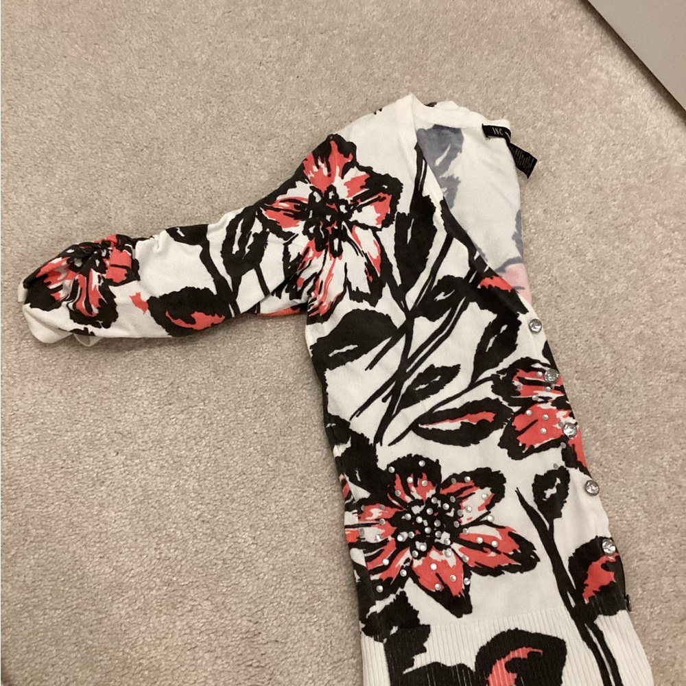 INC Floral Button-Up Cardigan - Picture 4 of 4